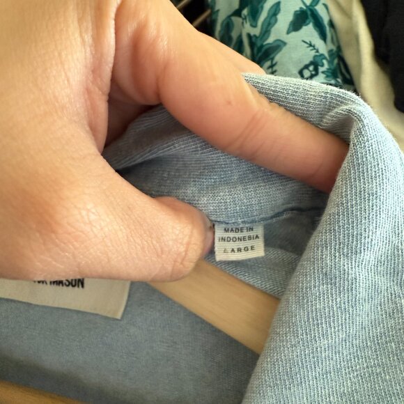 Buck Mason Chambray Blue Buttondown Shirt L - Picture 8 of 8